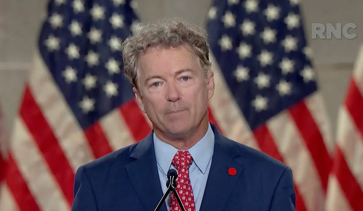Sen. Rand Paul (R-Ky.) addresses the virtual 2020 Republican National Convention on Aug. 25, 2020. (The Committee on Arrangements for the 2020 RNC via Getty Images)