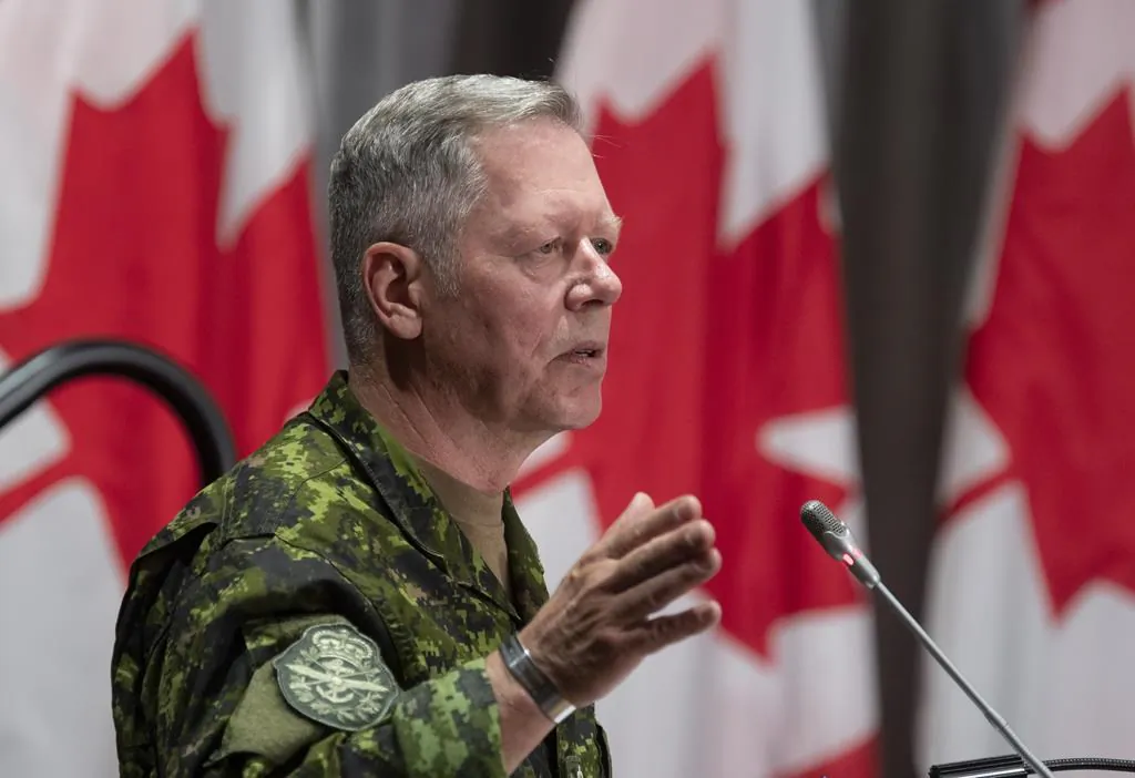 Chief of Defence Staff Jonathan Vance responds to a question during a news conference, on June 26, 2020 in Ottawa. (The Canadian Press/Adrian Wyld)