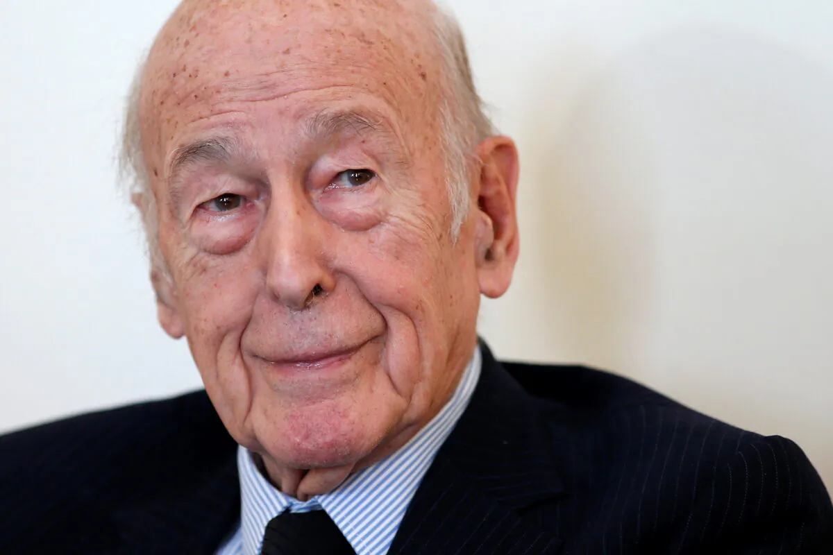 Former French President Valery Giscard d'Estaing speaks during an interview with Reuters in his office in Paris, France, on Feb. 11, 2016. (Benoit Tessier/Reuters)