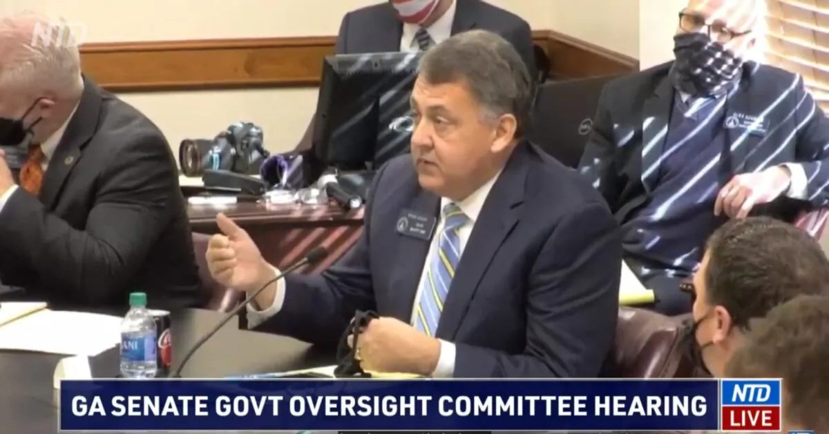 Georgia State Senator Steve Gooch during a committee hearing on election issues in Atlanta, Ga., on Dec. 3, 2020. (NTD)