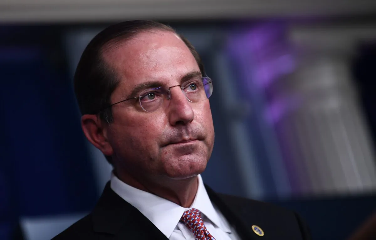 Health Secretary Alex Azar speaks during a White House Coronavirus Task Force press briefing in the James S. Brady Briefing Room of the White House in Washington on Nov. 19, 2020. (Brendan Smialowski/AFP via Getty Images)