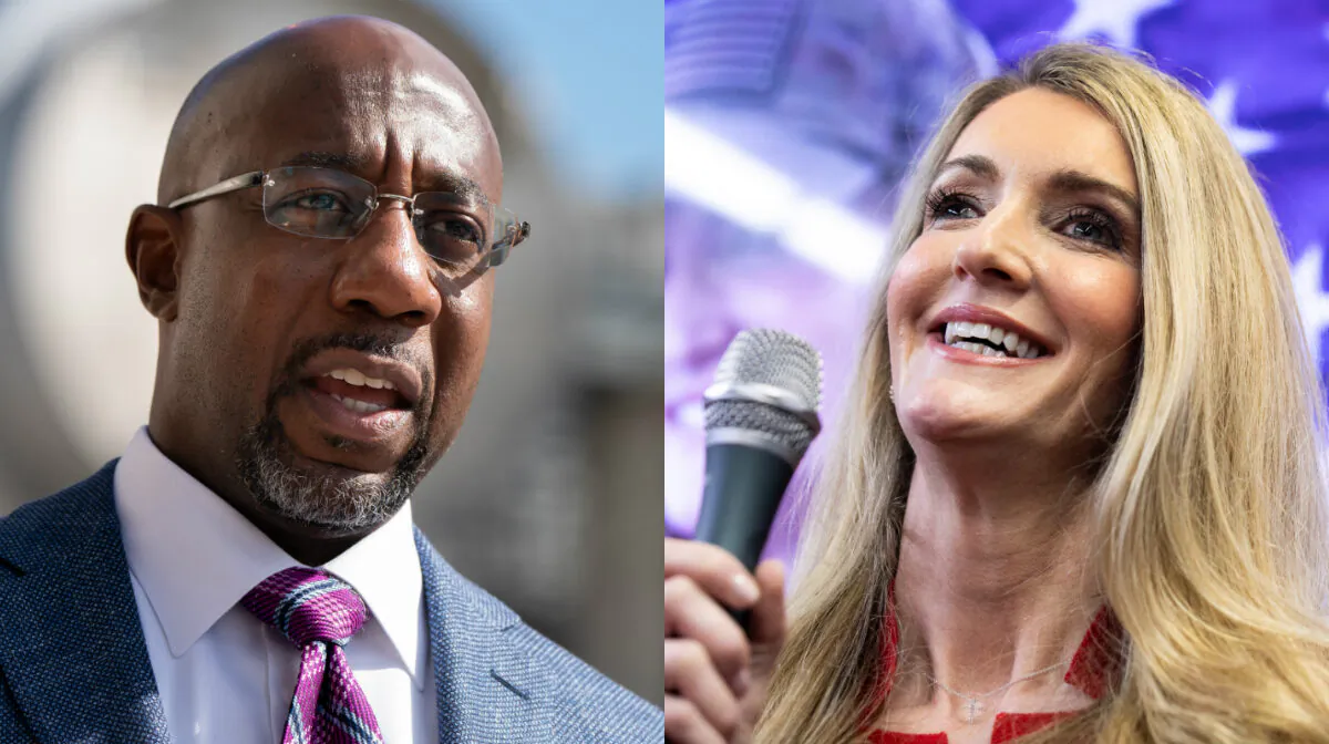 Democratic nominee for one of Georgia's U.S. Senate seats Raphael Warnock, left, and Sen. Kelly Loeffler (R-Ga.) in file photographs. (Getty Images)