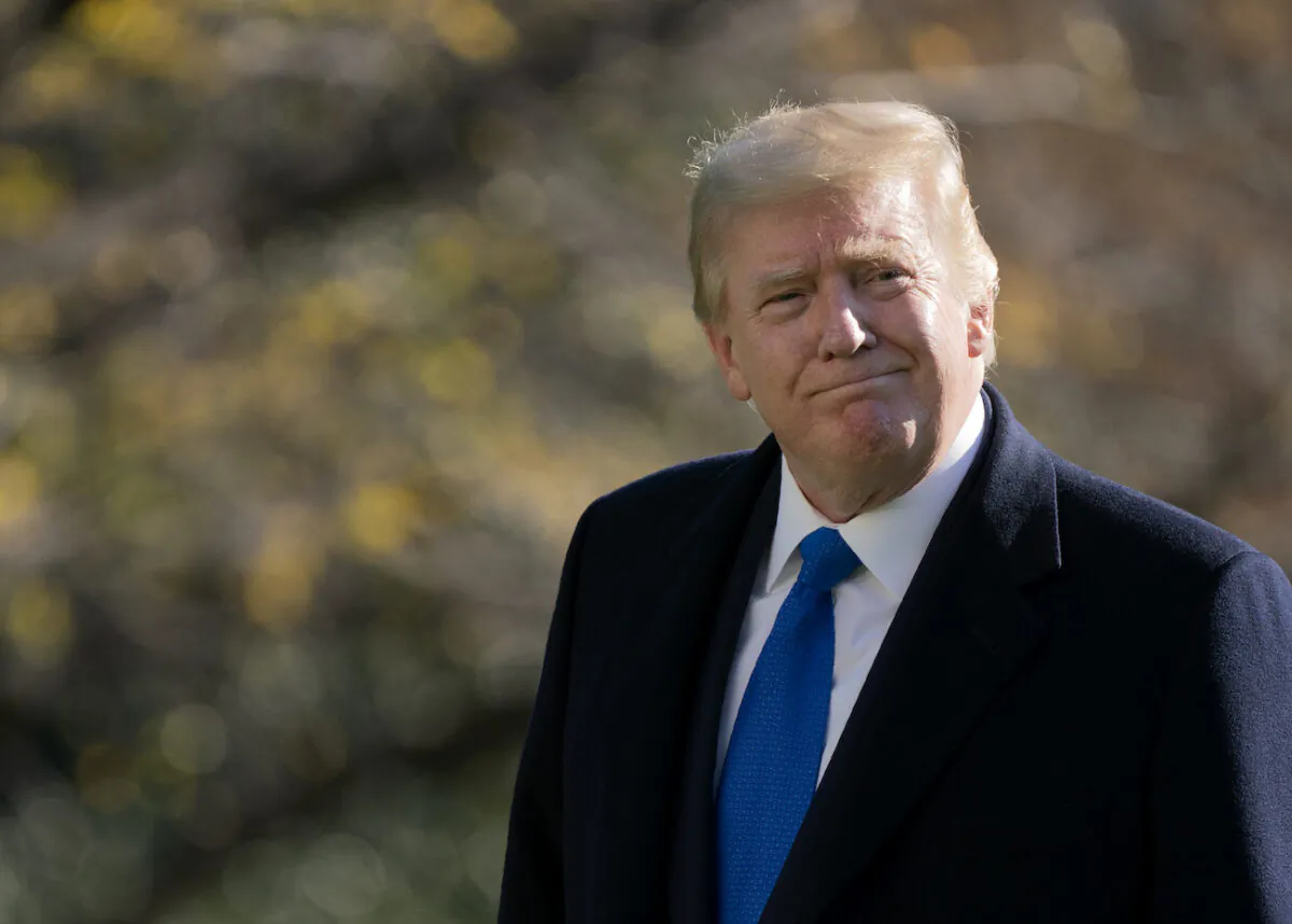 President Donald Trump walks on the South Lawn of the White House on Nov. 29, 2020. (AP Photo/Patrick Semansky)