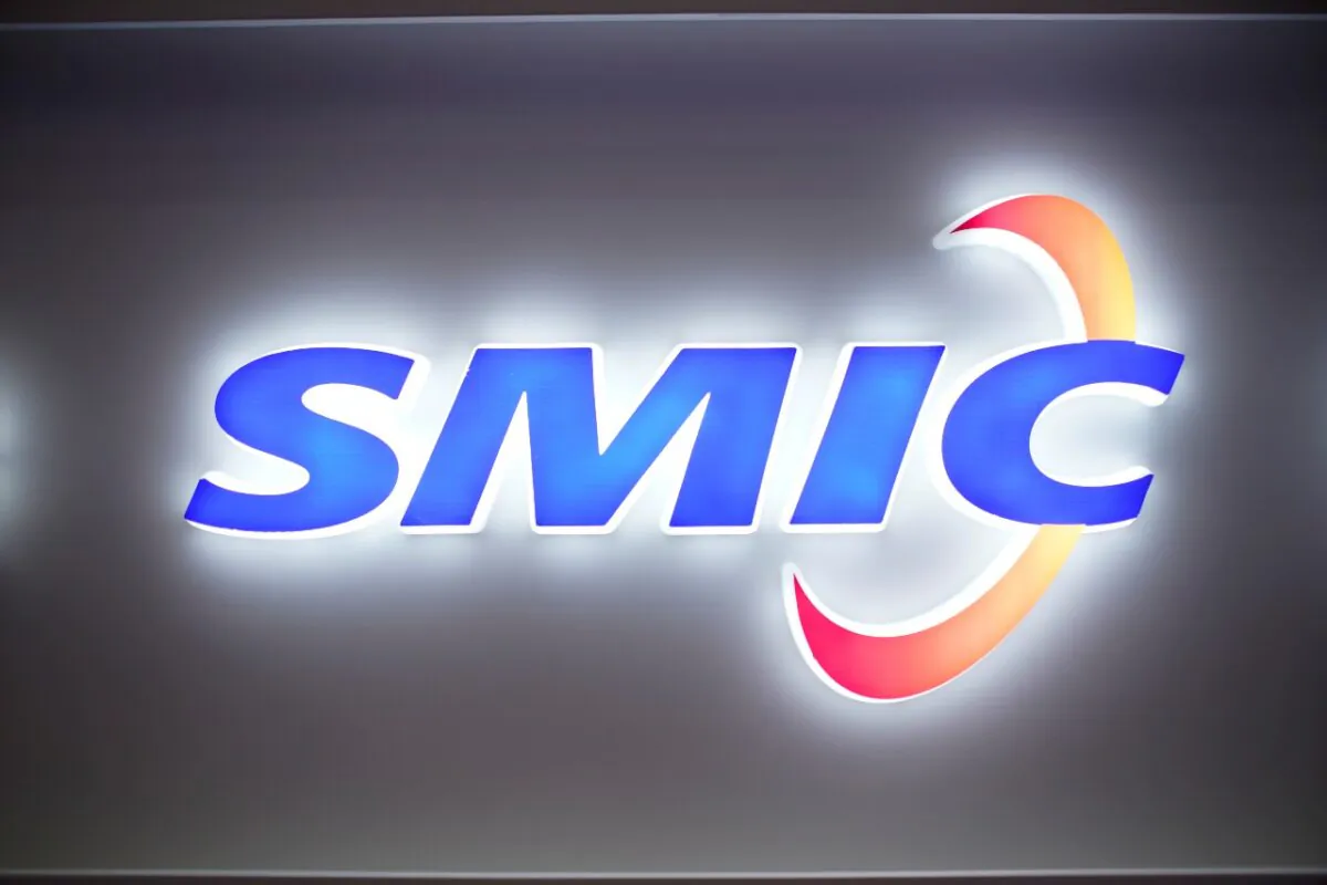 A logo of state-controlled Semiconductor Manufacturing International Corporation (SMIC) is seen at China International Semiconductor Expo in a file photo. (Aly Song/Reuters)