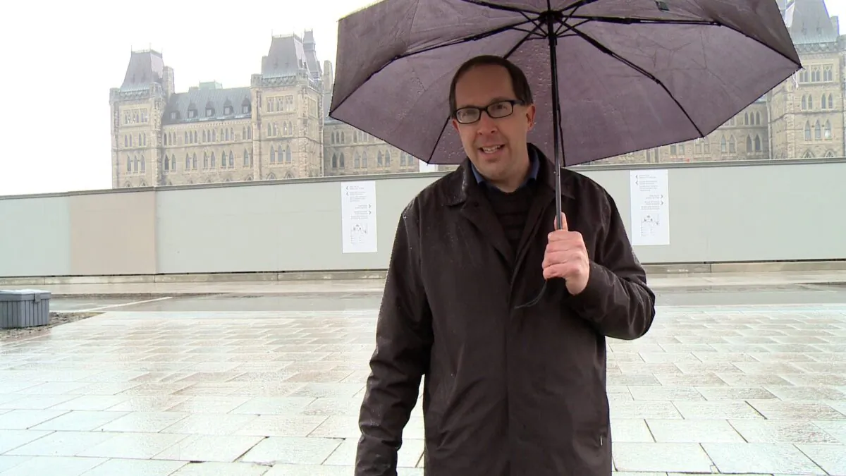 David Cooke, national campaign manager for Campaign Life Coalition, on Parliament Hill in Ottawa on Dec. 4, 2020. (The Epoch Times)