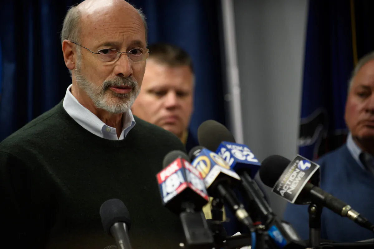 Pennsylvania Gov. Tom Wolf at a press conference in Pittsburgh, Pa., on Oct. 27, 2018. (Jeff Swensen/Getty Images)