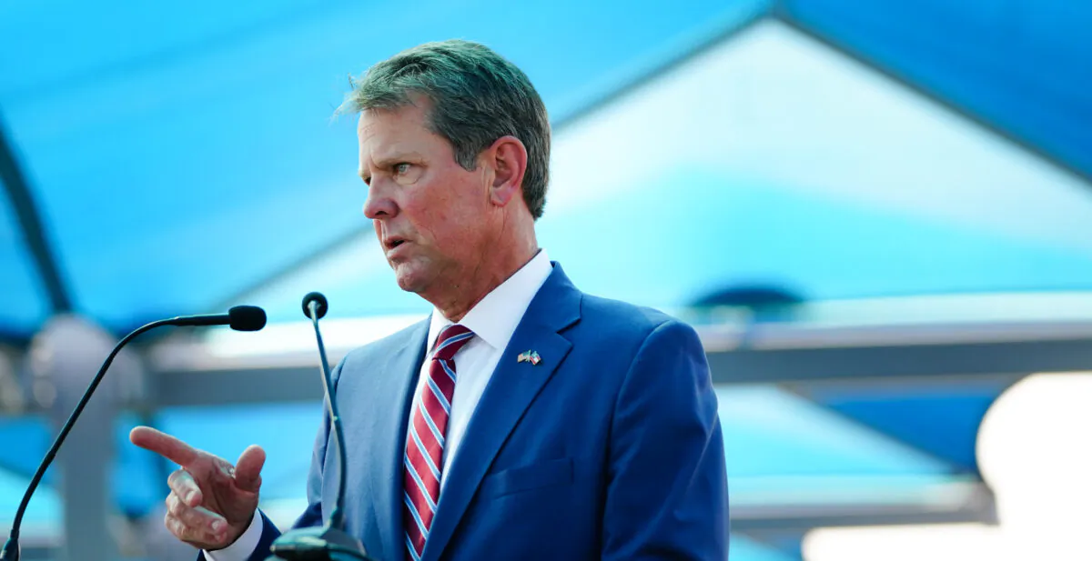 Georgia Gov. Brian Kemp speaks at a press conference in Atlanta, Ga. on Aug. 10, 2020. (Elijah Nouvelage/Getty Images)