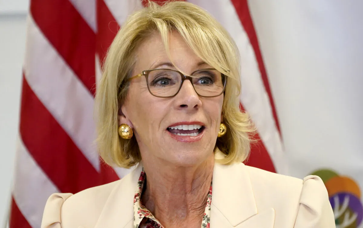 Secretary of Education Betsy DeVos speaks at the Phoenix International Academy in Phoenix on Oct. 15, 2020. (Matt York/ File/AP Photo)