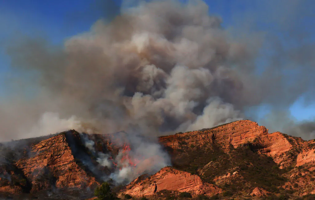 The Bond Fire burns in the Silverado Canyon area of Orange County near Irvine, Calif., on Dec. 3, 2020. (Mario Tama/Getty Images)