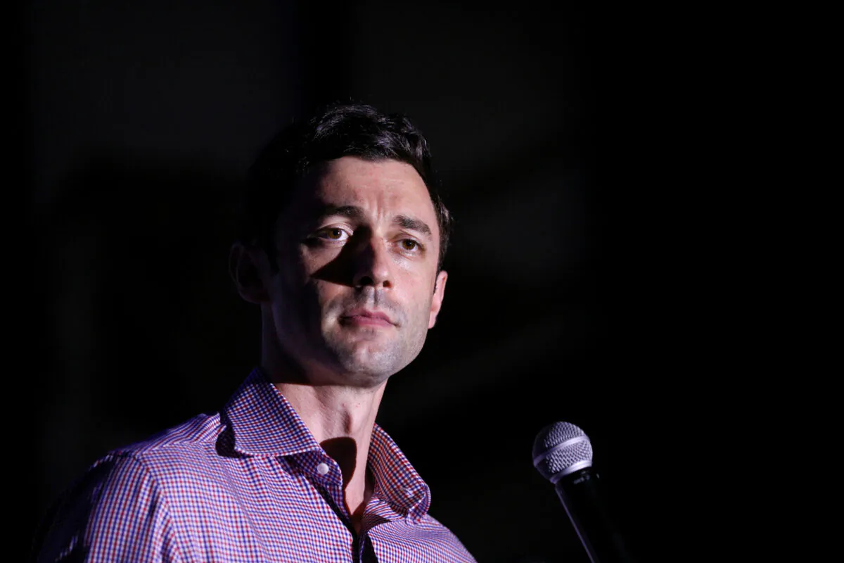 Democratic U.S. Senate candidate Jon Ossoff attends a campaign event at the Georgia State Railroad Museum in Savannah, Ga., on Nov. 12, 2020. (Dustin Chambers/Reuters)