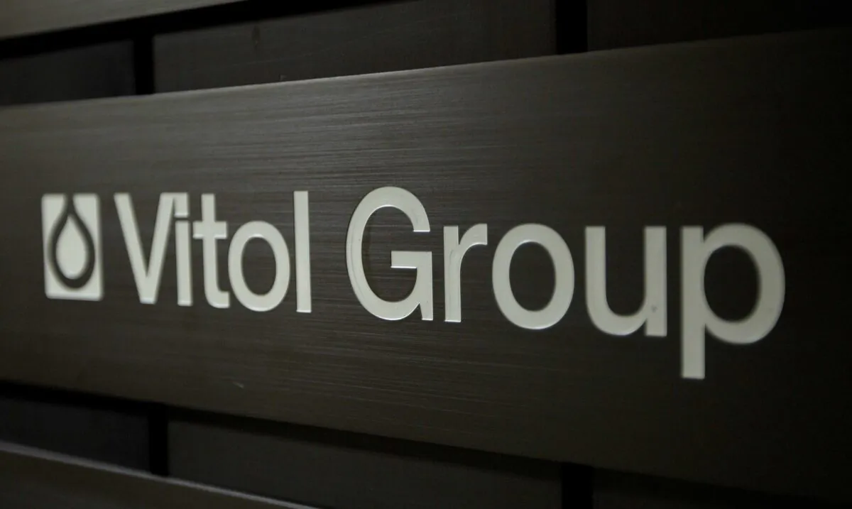 A sign is pictured in front of the Vitol Group trading commodities company building in Geneva on Oct. 4, 2011. (Denis Balibouse/Reuters)