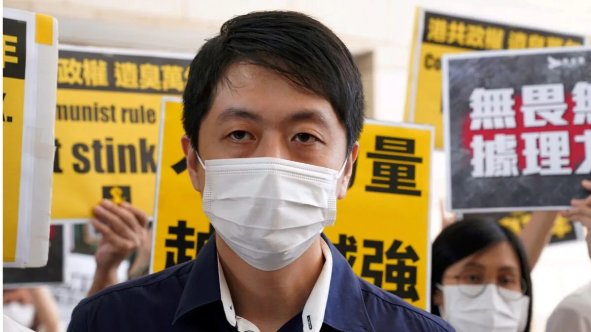Former pro-democracy lawmaker Ted Hui Chi-fung appears outside West Kowloon Magistrates' Courts in Hong Kong, China Nov. 19, 2020. (Lam Yik/Reuters)