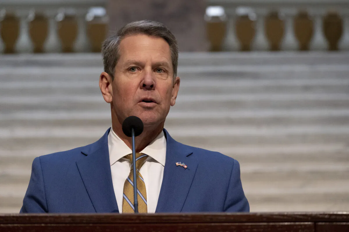 Georgia Gov. Brian Kemp holds a news conference in Atlanta, Ga., on Nov. 24, 2020. (Ben Gray/Atlanta Journal-Constitution via AP)