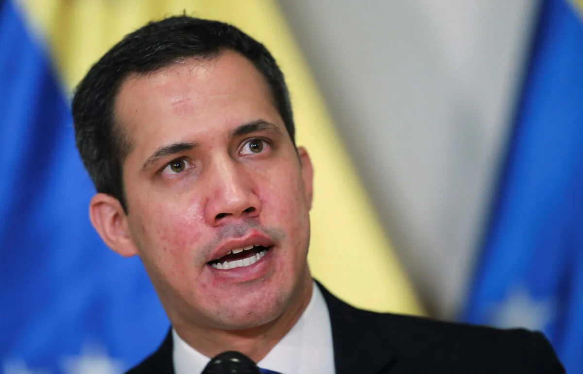 Venezuelan opposition leader Juan Guaido speaks during a news conference in Caracas, Venezuela, on Dec. 5, 2020. (Manaure Quintero/Reuters)