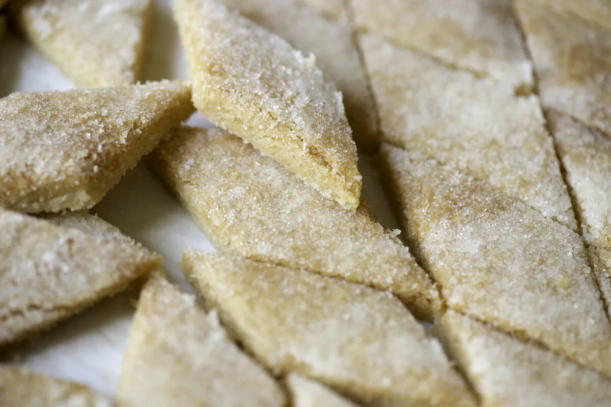 Sparkly sugar—colored or plain—makes a pretty finish for these easy sugar cookies. (Courtesy of Susan Butler)