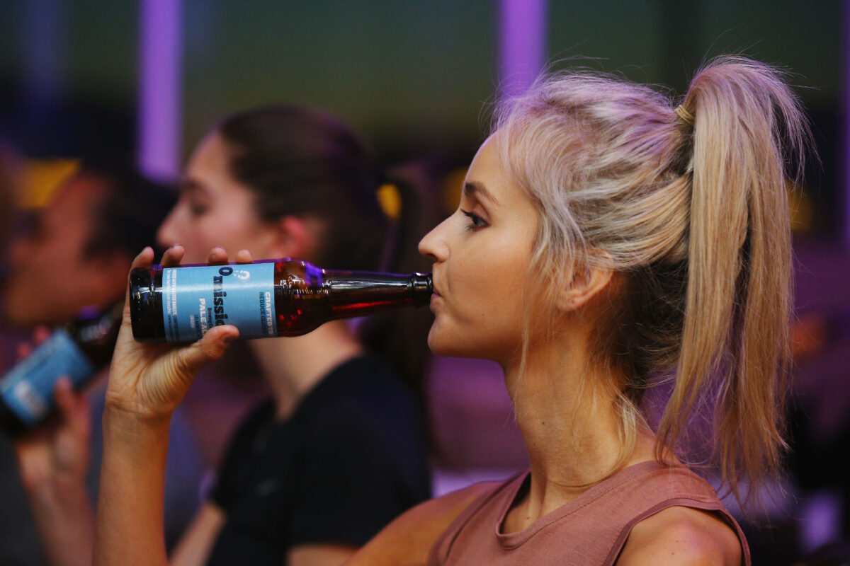 A women drinks in Melbourne, Australia, on July 11, 2017. (Michael Dodge/Getty Images)