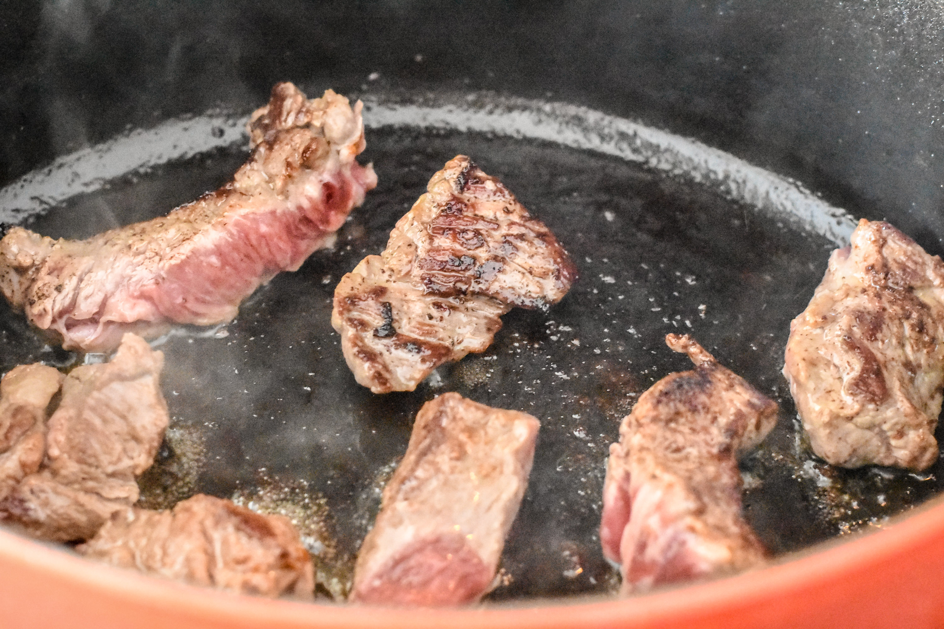 browning the beef all sides