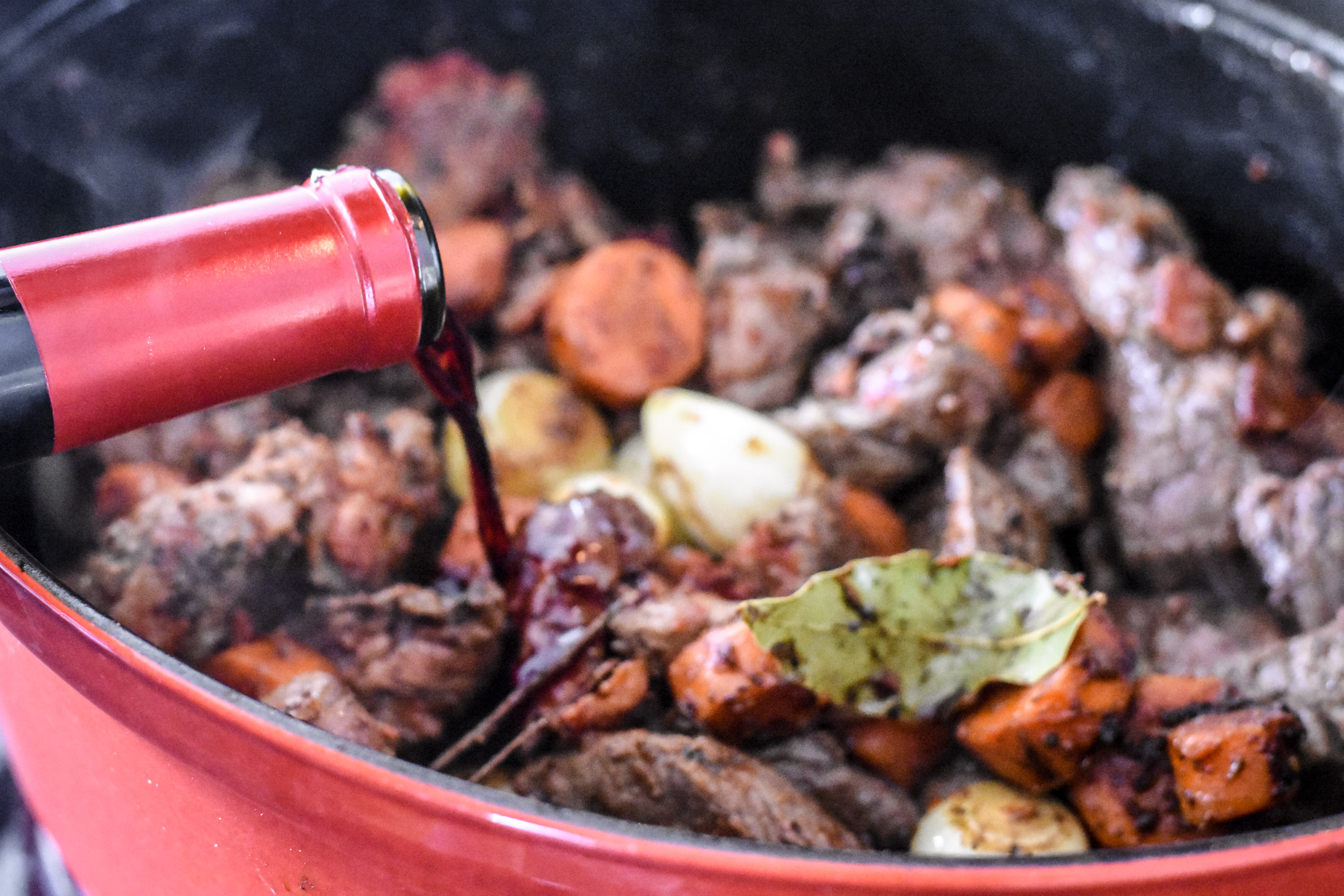 adding wine