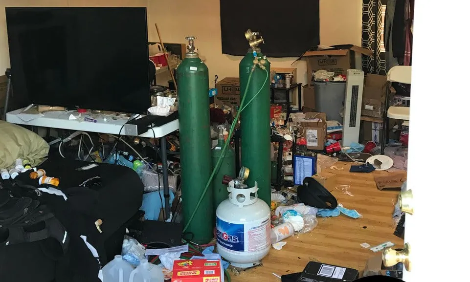 Items in a meth lab found by police in a private residence in Santa Ana, Calif., on Nov. 17, 2020. (Courtesy of the Fountain Valley Police Department)