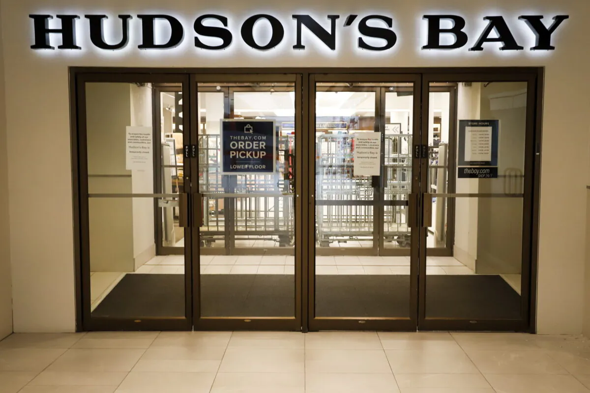 The Hudson's Bay in Calgary, Canada, on March 18, 2020. (Jeff McIntosh/The Canadian Press)