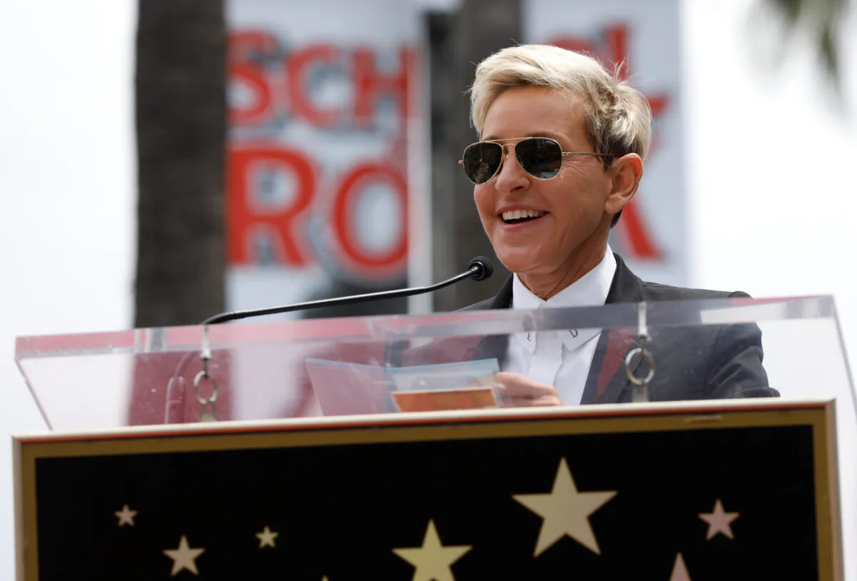 Ellen Degeneres speaks during the ceremony for the unveiling of the star for American boy band *NSYNC on the Hollywood Walk of Fame in Los Angeles, U.S. April 30, 2018. (Mario Anzuoni/Reuters File Photo)