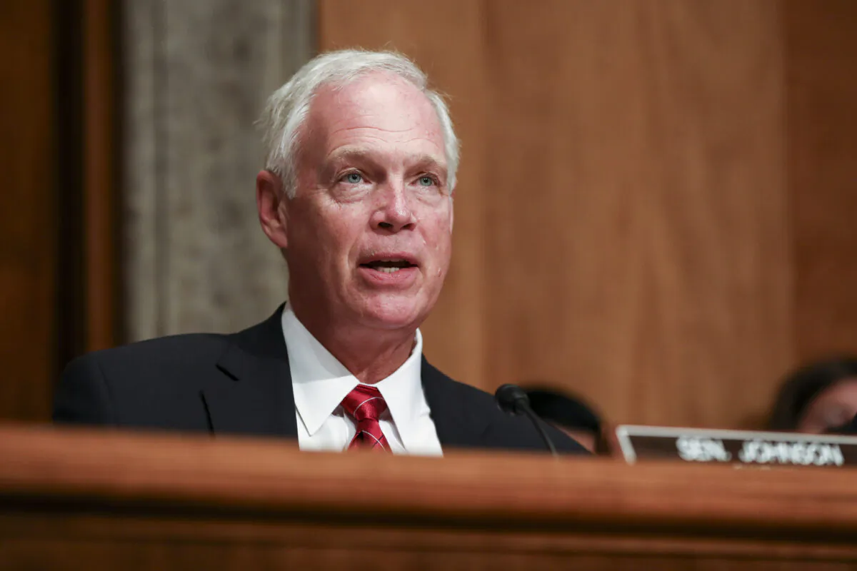 Sen. Ron Johnson (R-Wis.) is during a Senate Homeland Security Committee in Washington in a file photograph. (Charlotte Cuthbertson/The Epoch Times)