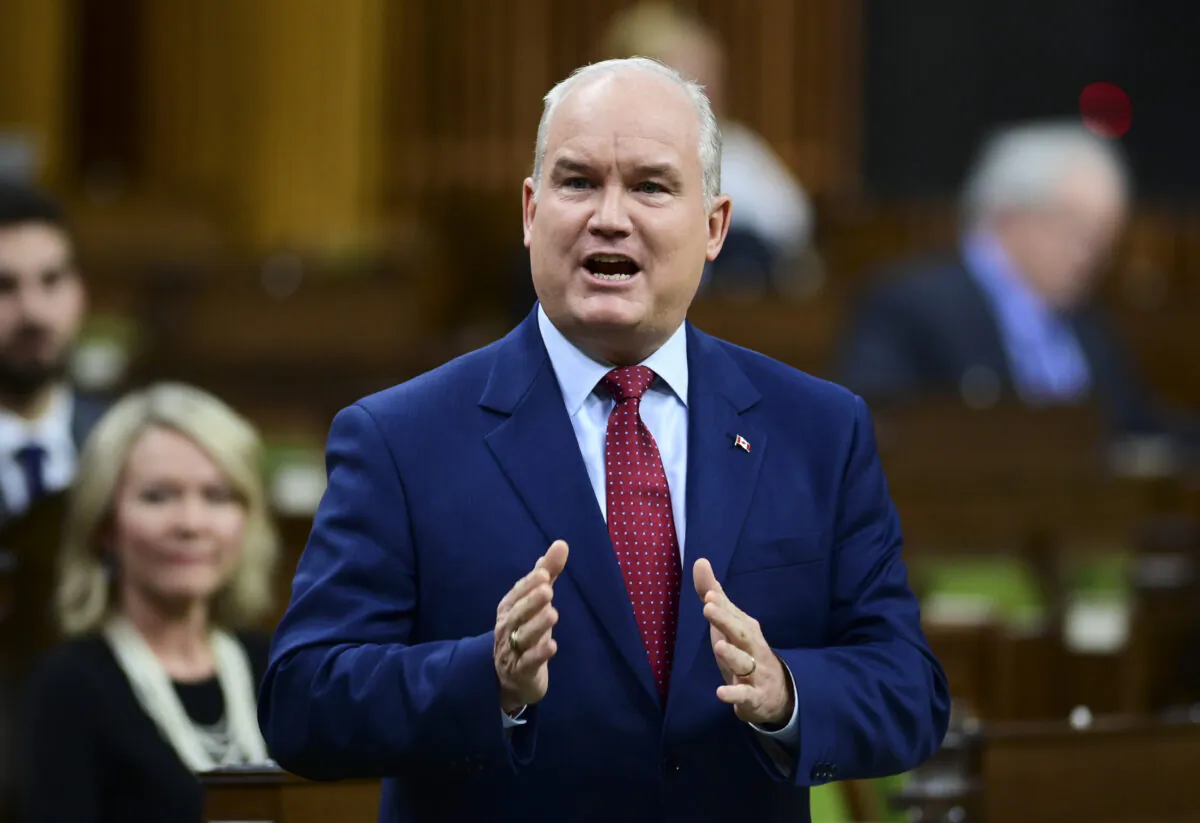 Conservative leader Erin O'Toole asks a question during question period in the House of Commons on Parliament Hill in Ottawa, Canada, on Dec. 9, 2020. (Sean Kilpatrick/The Canadian Press)