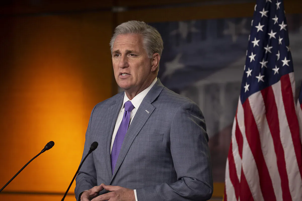 House Minority Leader Kevin McCarthy (R-Calif.) speaks at a news conference on Capitol Hill in Washington on Dec. 3, 2020. (Tasos Katopodis/Getty Images)