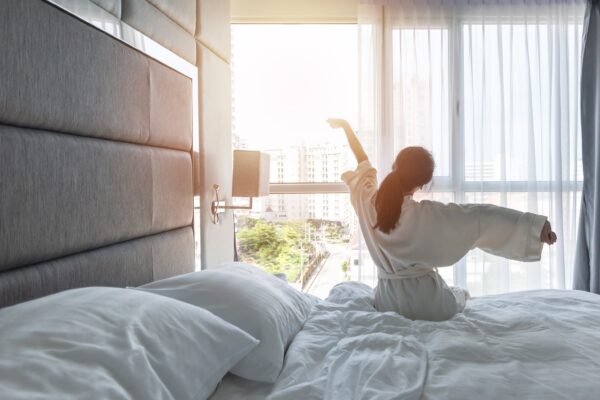 waking up