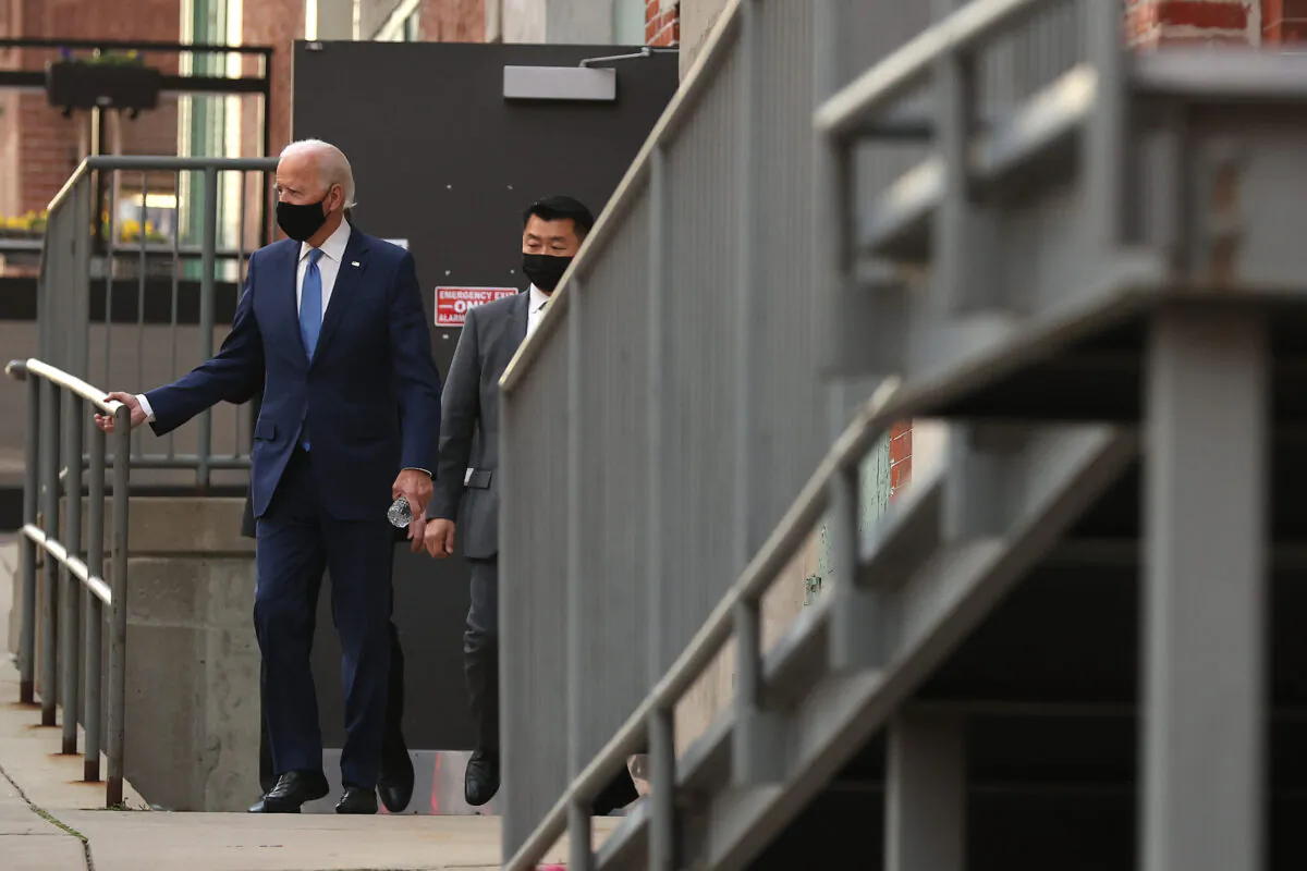 Democratic presidential nominee Joe Biden leaves The Queen theater in Wilmington, Del., on Dec. 11, 2020. (Chip Somodevilla/Getty Images)
