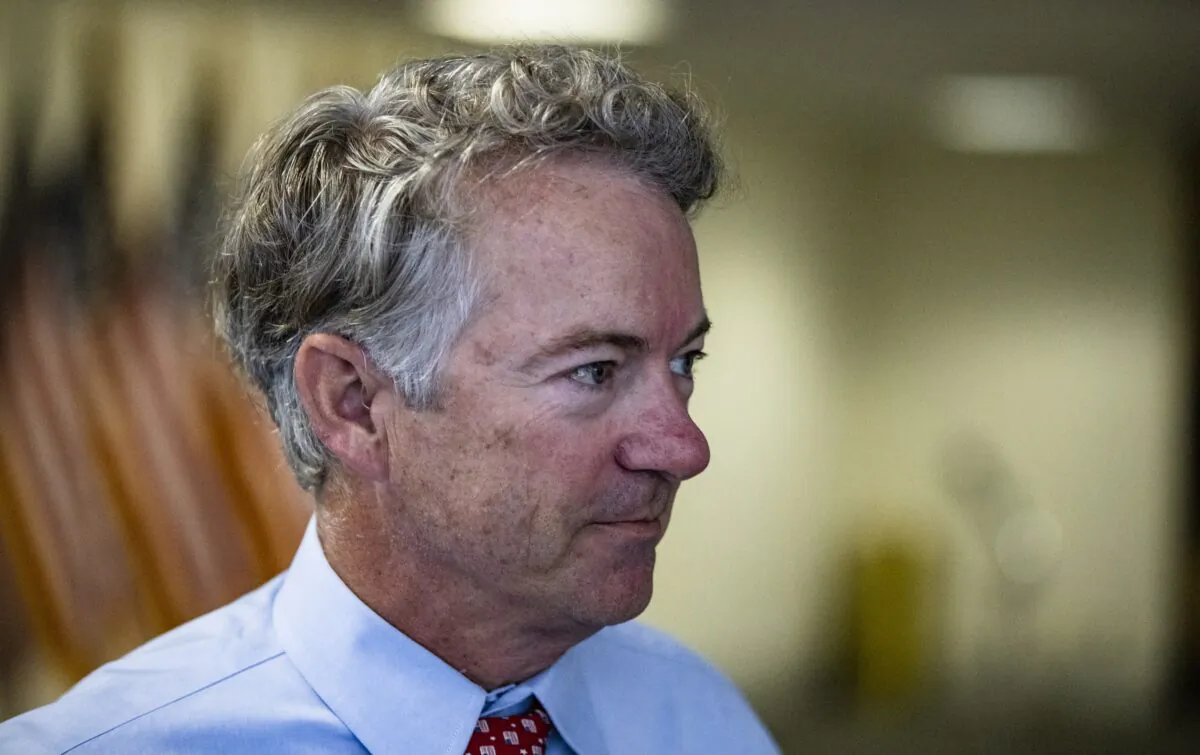 Sen. Rand Paul (R-Ky.) talks to reporters on Capitol Hill in Washington on Oct. 26, 2020. (Samuel Corum/Getty Images)