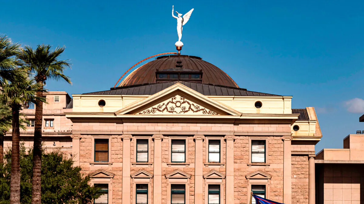 The Arizona State Capitol in Phoenix, Ariz., on Nov. 7, 2020. (Olivier Touron/AFP via Getty Images)