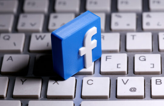 3D-printed Facebook logo