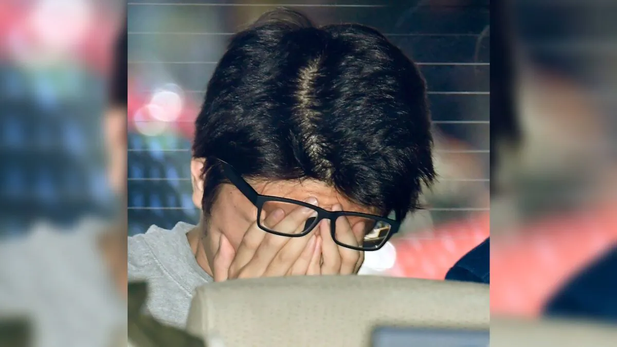 Takahiro Shiraishi arrives at a branch of Tokyo district public prosecutor's office in Tachikawa, suburbs of Tokyo, in November 2017. (Masanobu Kumagai/Kyodo News via AP)