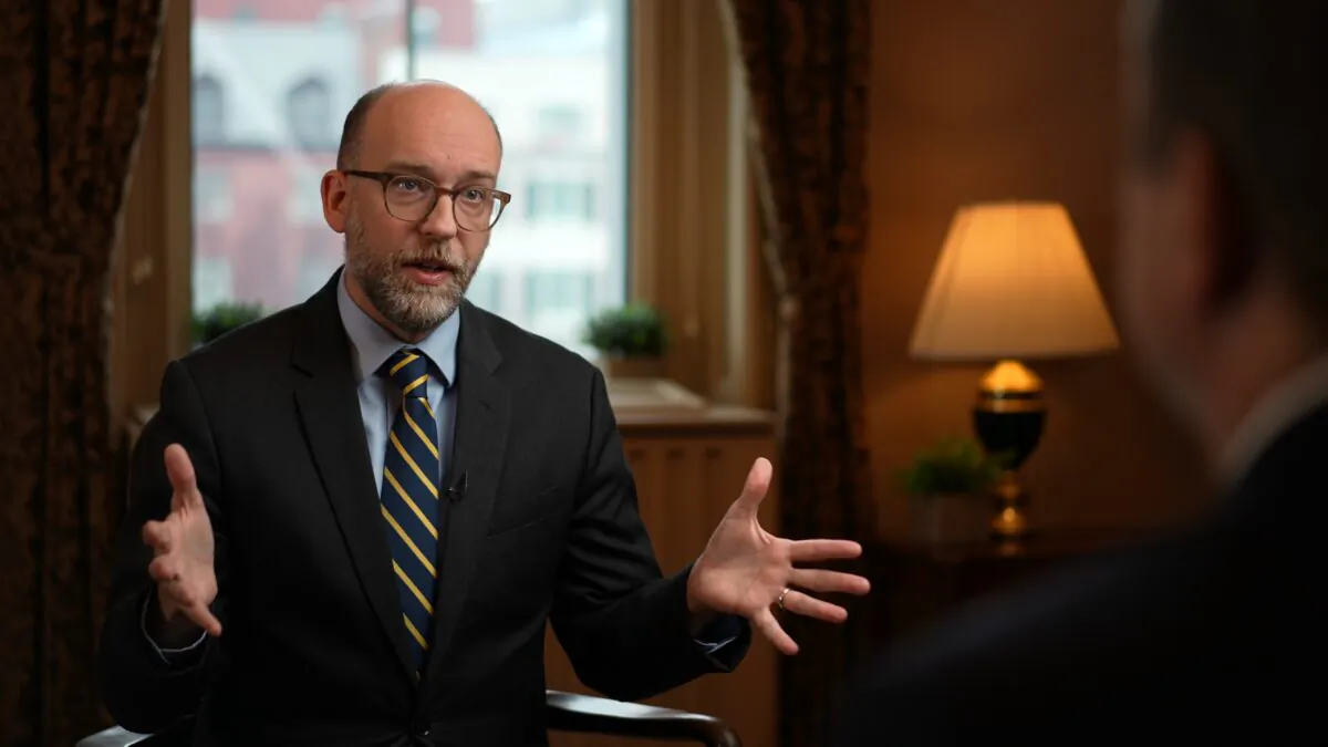 Russell Vought, director of the White House Office of Management and Budget in his office in Washington on Dec. 14, 2020. (The Epoch Times)