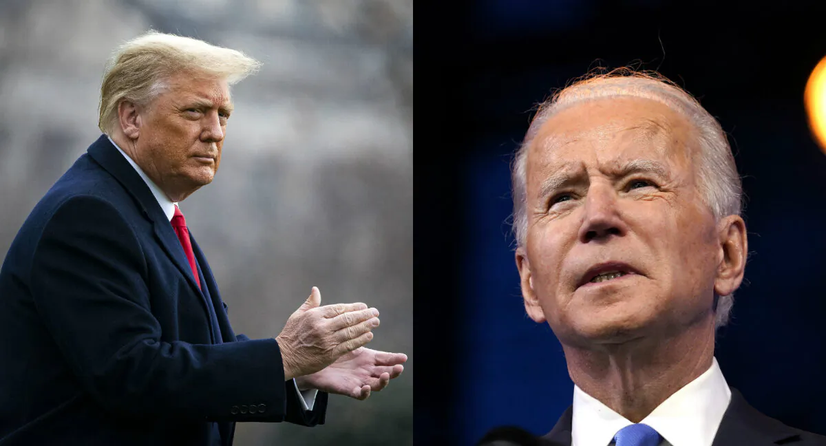 President Donald Trump, left, and Democratic presidential nominee Joe Biden  in file photographs. (Getty Images)