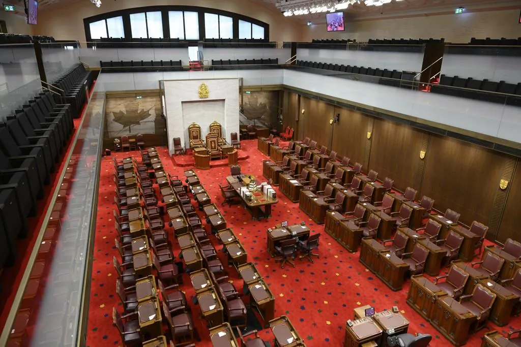 The Senate of Canada building and Senate Chamber are pictured in Ottawa on Feb. 18, 2019. (THE CANADIAN PRESS/Sean Kilpatrick)