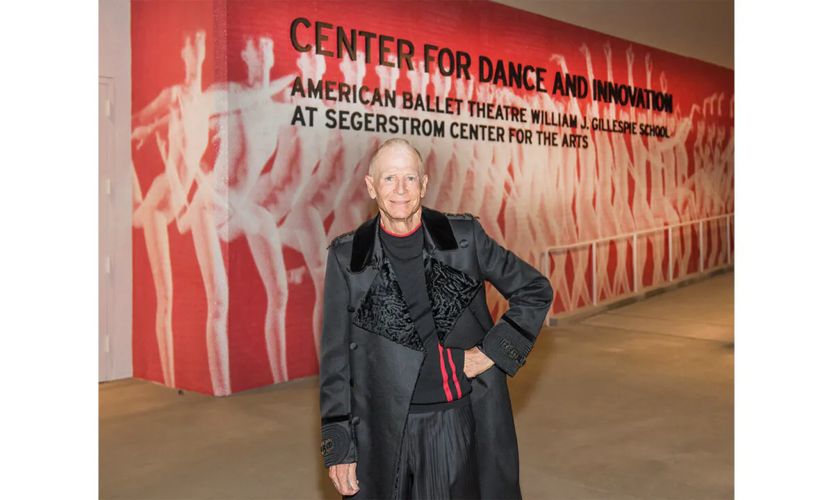 Orange County philanthropist William J. Gillespie, who passed away at 79, stands in front of the ballet school named after him at the Segerstrom Center of the Arts in Costa Mesa, Calif. (Courtesy of the Segerstrom Center of the Arts)