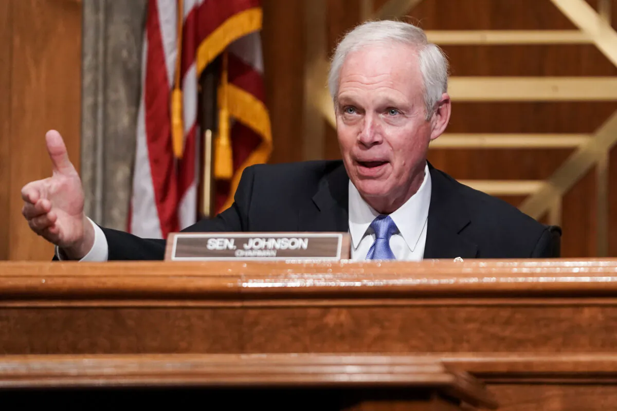Then-Senate Homeland Security and Governmental Affairs Committee Chairman Ron Johnson (R-Wis.) speaks during a hearing to discuss allegations of election fraud in Washington on Dec. 16, 2020. (Greg Nash-Pool/Getty Images)