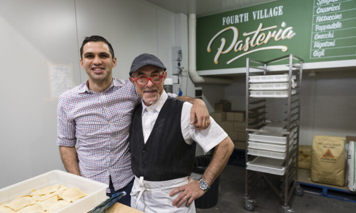 Small business owner Sal Quattroville with Pasta maker Vinicio Rinaldi in Sydney, Australia, on Oct. 31, 2017. (Brook Mitchell/Getty Images)
