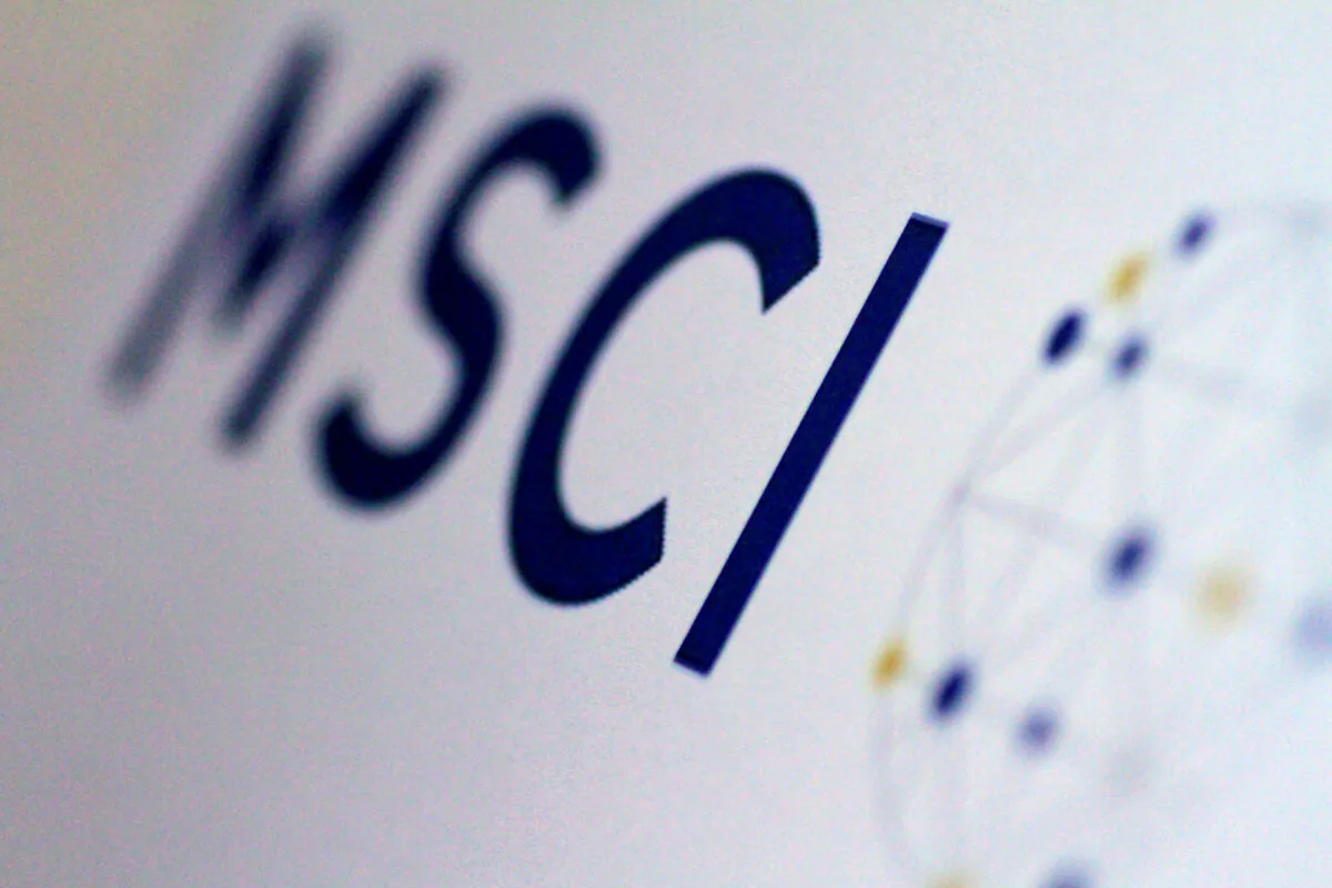 The MSCI logo is seen on June 20, 2017. (Thomas White/Reuters)