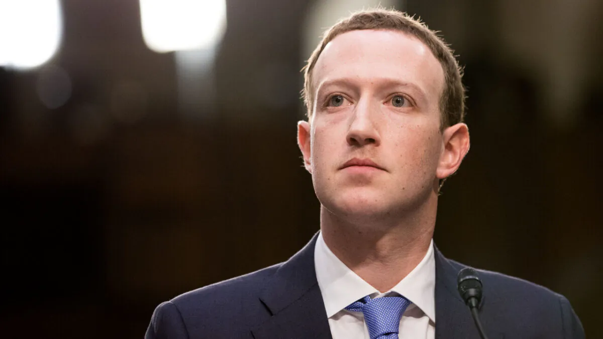 Facebook founder and CEO Mark Zuckerberg testifies at a Senate Judiciary and Commerce Committees Joint Hearing in Washington on April 10, 2018. (Samira Bouaou/The Epoch Times)