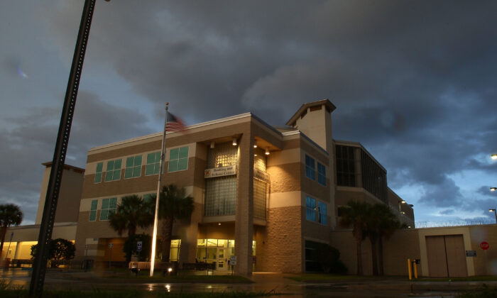 Storm clouds pass over the Booking and Release Center at the Orange County Jail in Orlando, Florida, on July 16, 2011. (Mark Wilson/Getty Images)