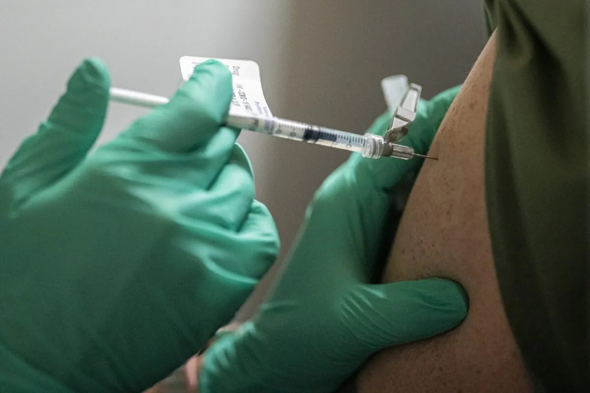 A person receives the COVID-19 vaccine in Portland, Ore., on Dec. 16, 2020. (Nathan Howard/Getty Images)