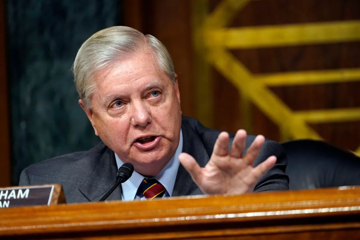 Senate Judiciary Chairman Lindsey Graham (R-S.C.) speaks during a hearing in Washington on Nov. 10, 2020. (Susan Walsh/Pool/AFP via Getty Images)