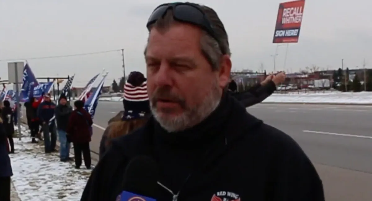 Frank Dipuma at a Trump Caravan Rally in Michigan on Dec. 18, 2020. (NTD Television)