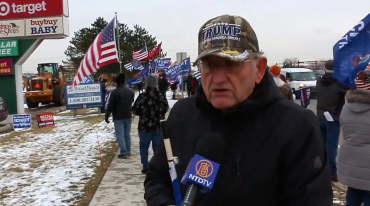 Mark Forton, Chairman of the Macomb County Republican Party, at a Trump Caravan Rally in Michigan on Dec. 18, 2020. (NTD Television)