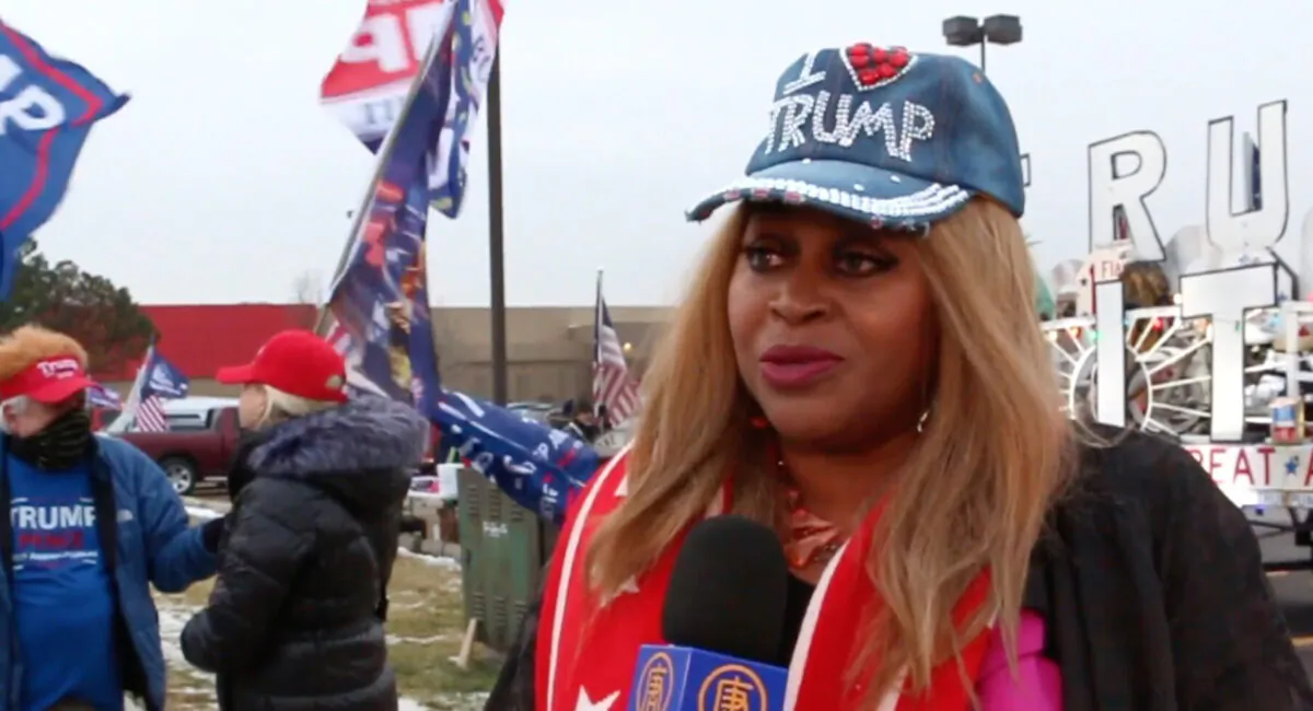 Dr. Linda Lee Tarver, former president of the Republican Women’s Federation of Michigan at a Trump Caravan Rally in Michigan on Dec. 18, 2020. (NTD Television)
