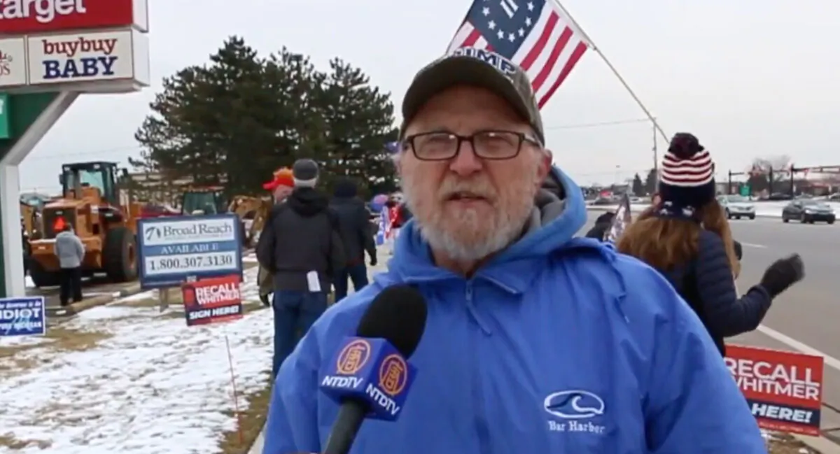 John Castine at a Trump Caravan Rally in Michigan on Dec. 18, 2020. (NTD Television)