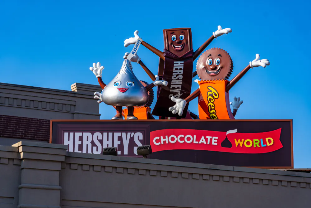 Hershey candy characters welcome visitors. (George Sheldon/Shutterstock)